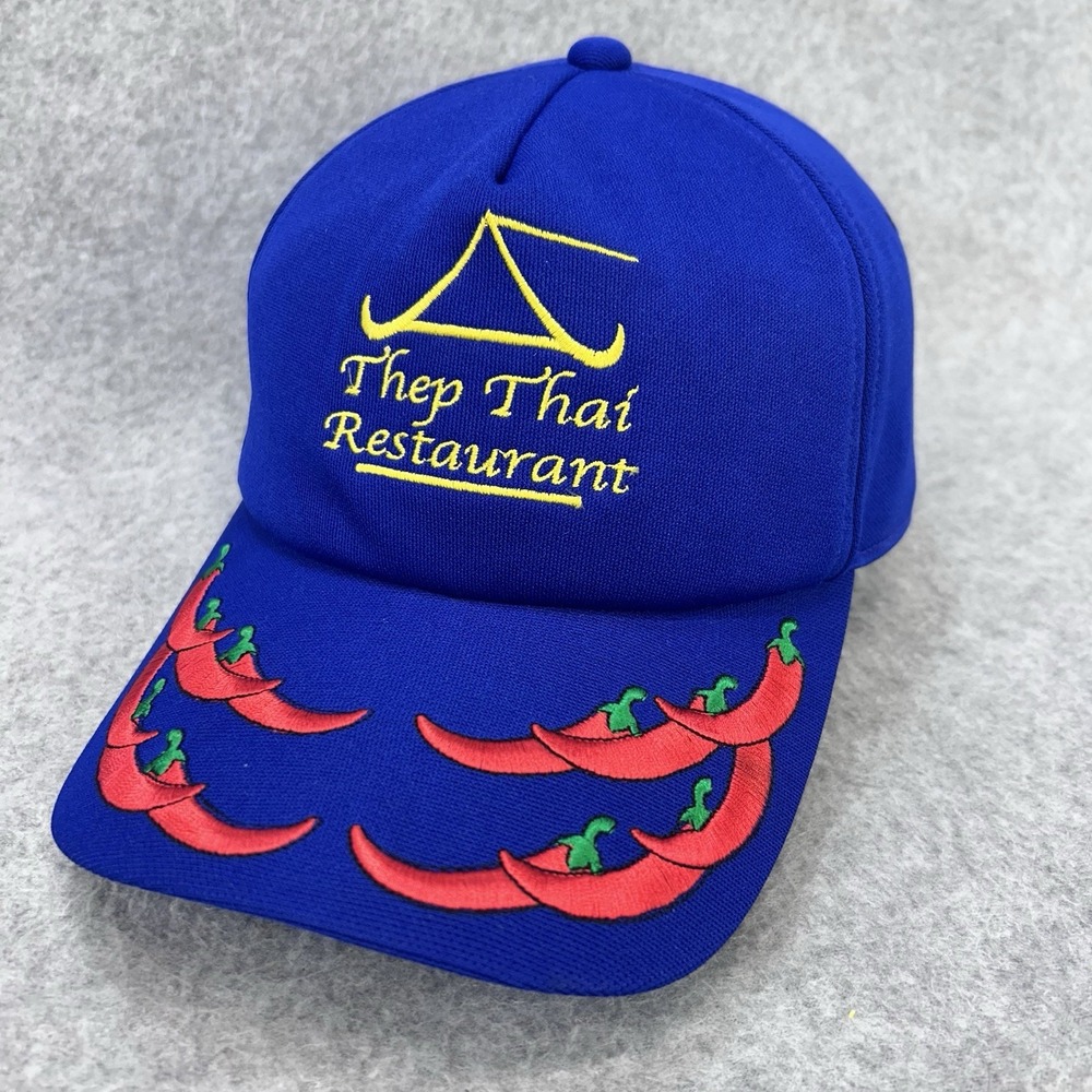 Thep Thai Restaurant Mens Blue SP Caps Chili Pepper Hat Adjustable OSFM